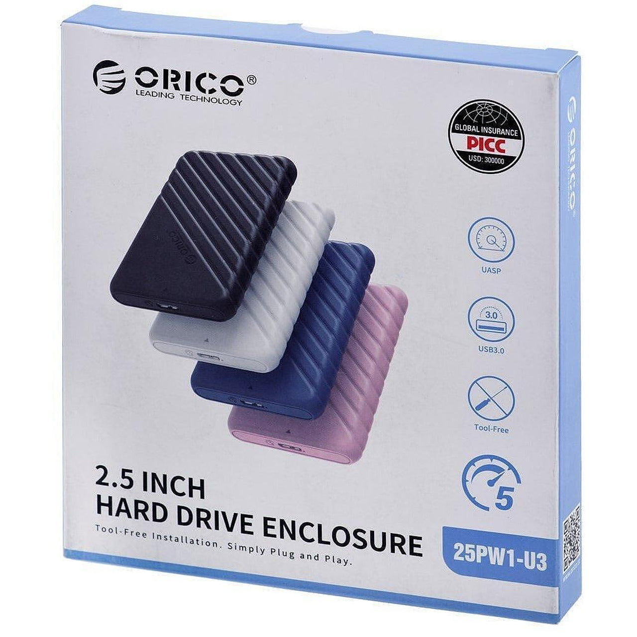 Кутия за хард диск ORICO 2.5 INCH USB3.0 - 25PW1-U3-BK